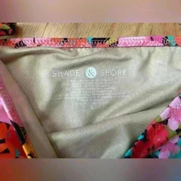 NWT Shade & Shore Women's Strappy Cheeky Floral Bikini Bottoms Size Large - Picture 5 of 5